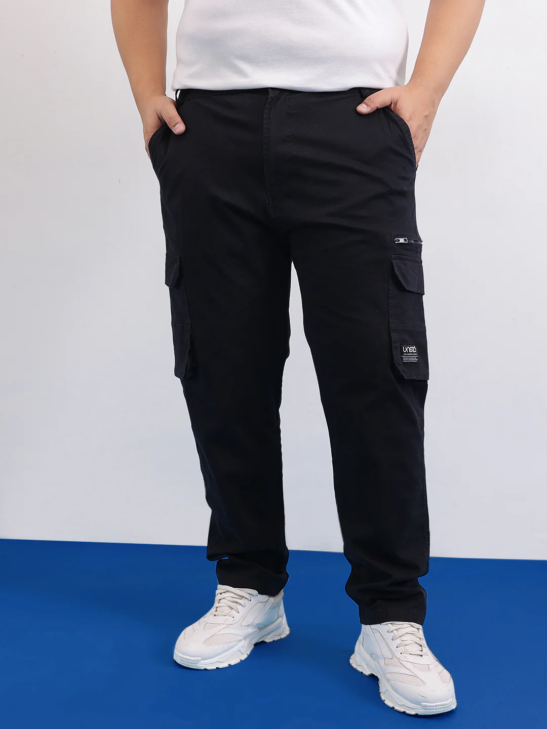 6 Pocket Zipper Cotton Stretch Plus Size Cargo - Image 4