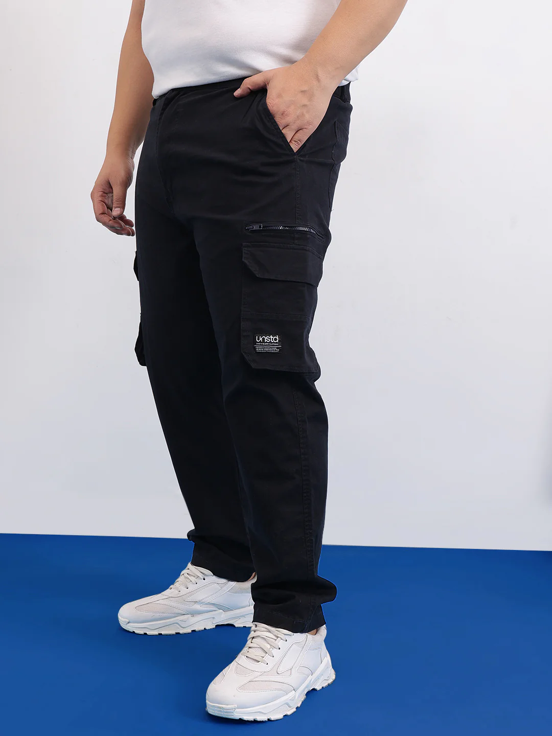 6 Pocket Zipper Cotton Stretch Plus Size Cargo - Image 5