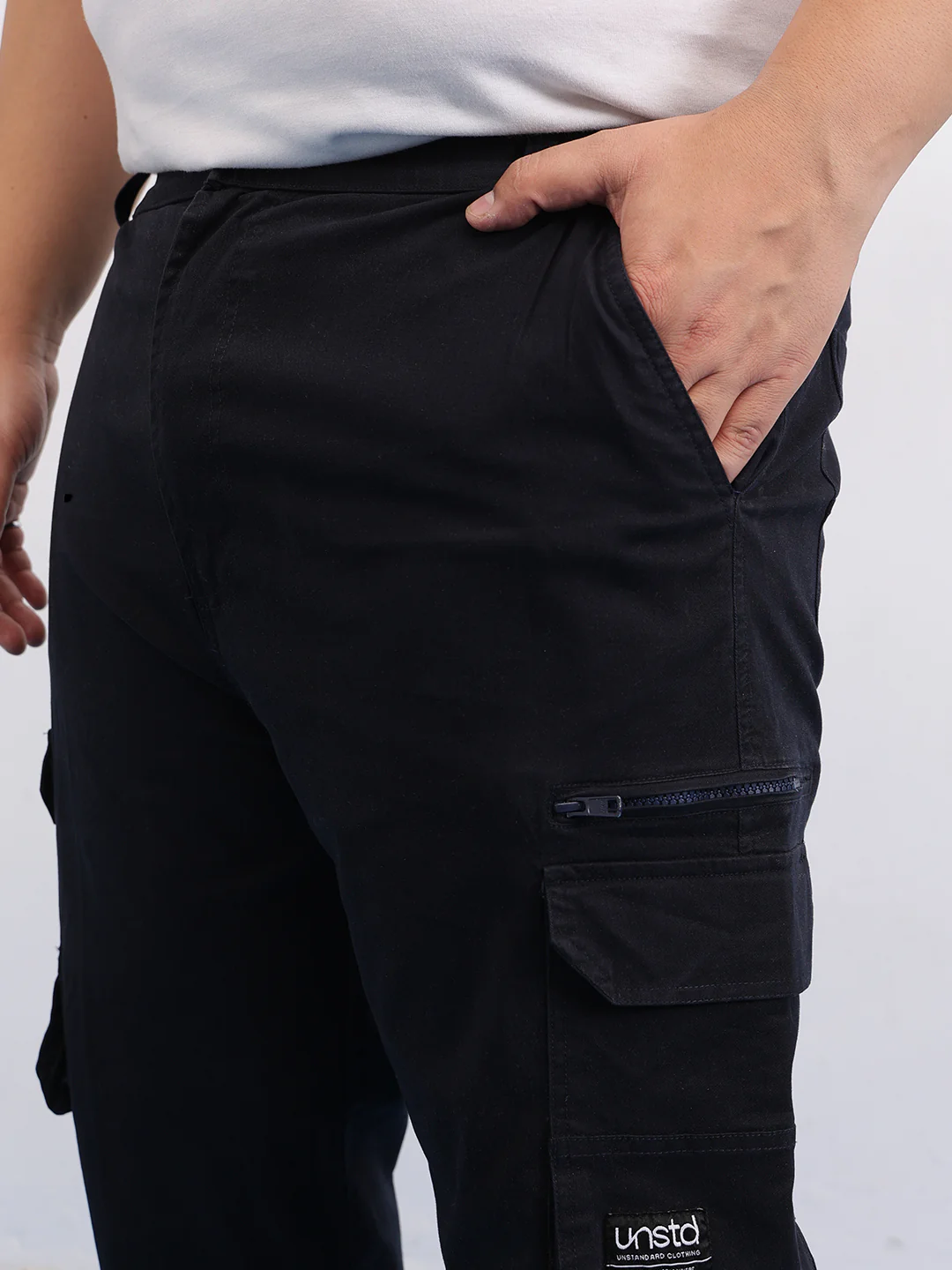 6 Pocket Zipper Cotton Stretch Plus Size Cargo - Image 6