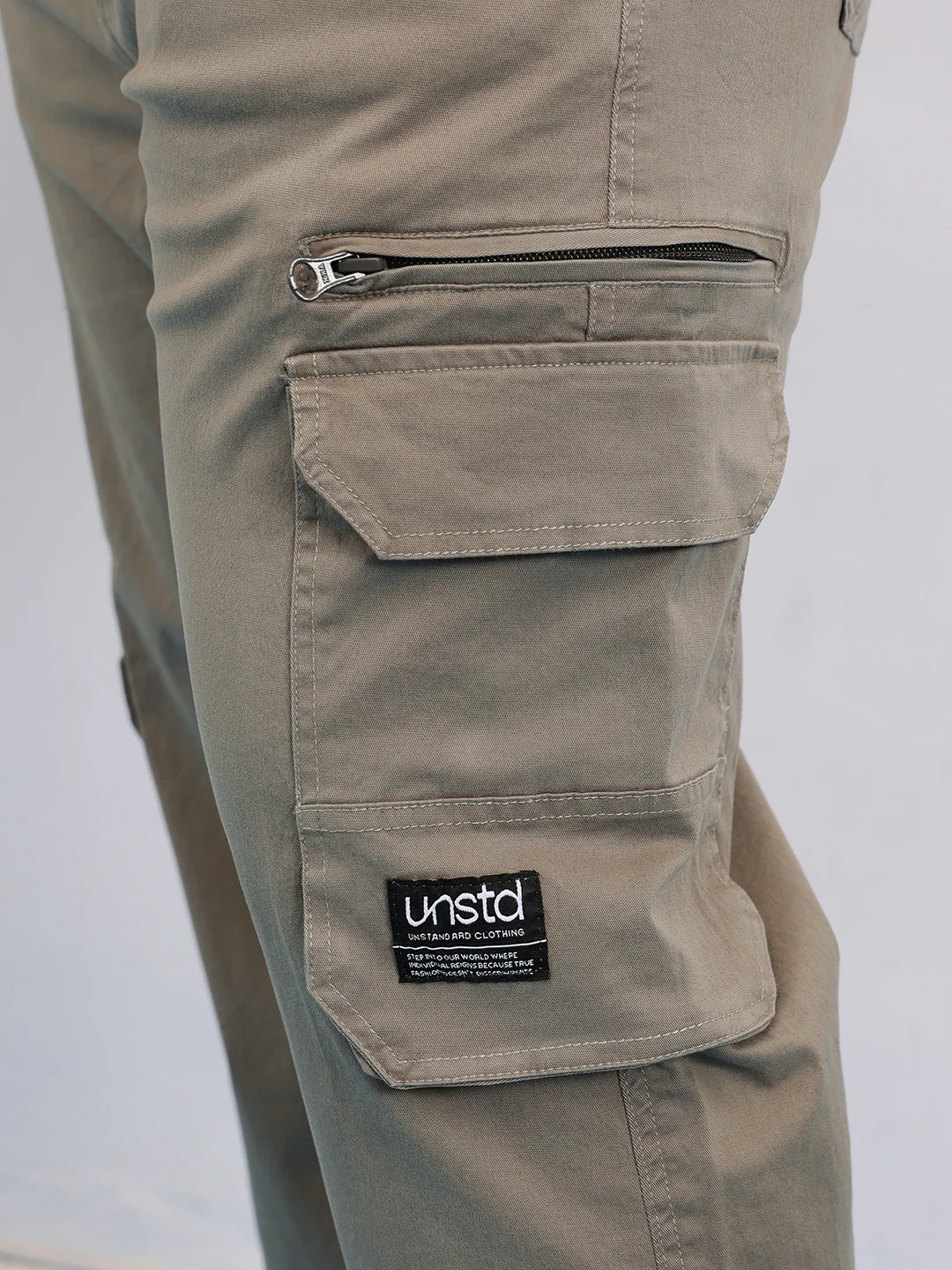6 Pocket Zipper Cotton Stretch Plus Size Cargo - Image 12