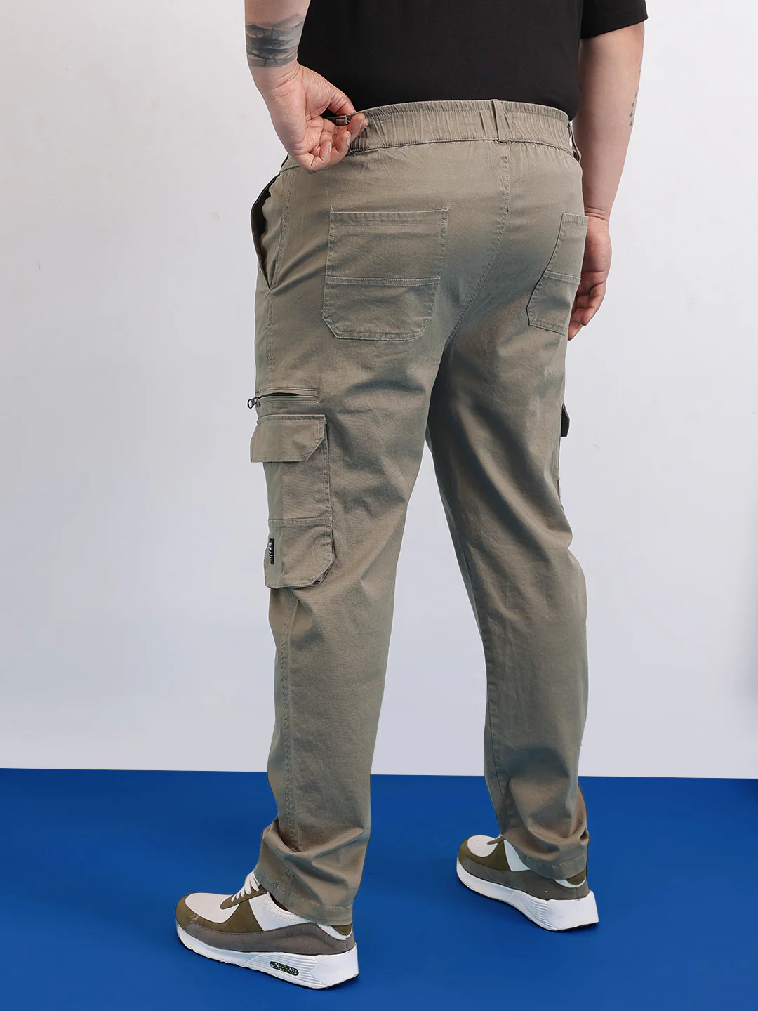 6 Pocket Zipper Cotton Stretch Plus Size Cargo - Image 15