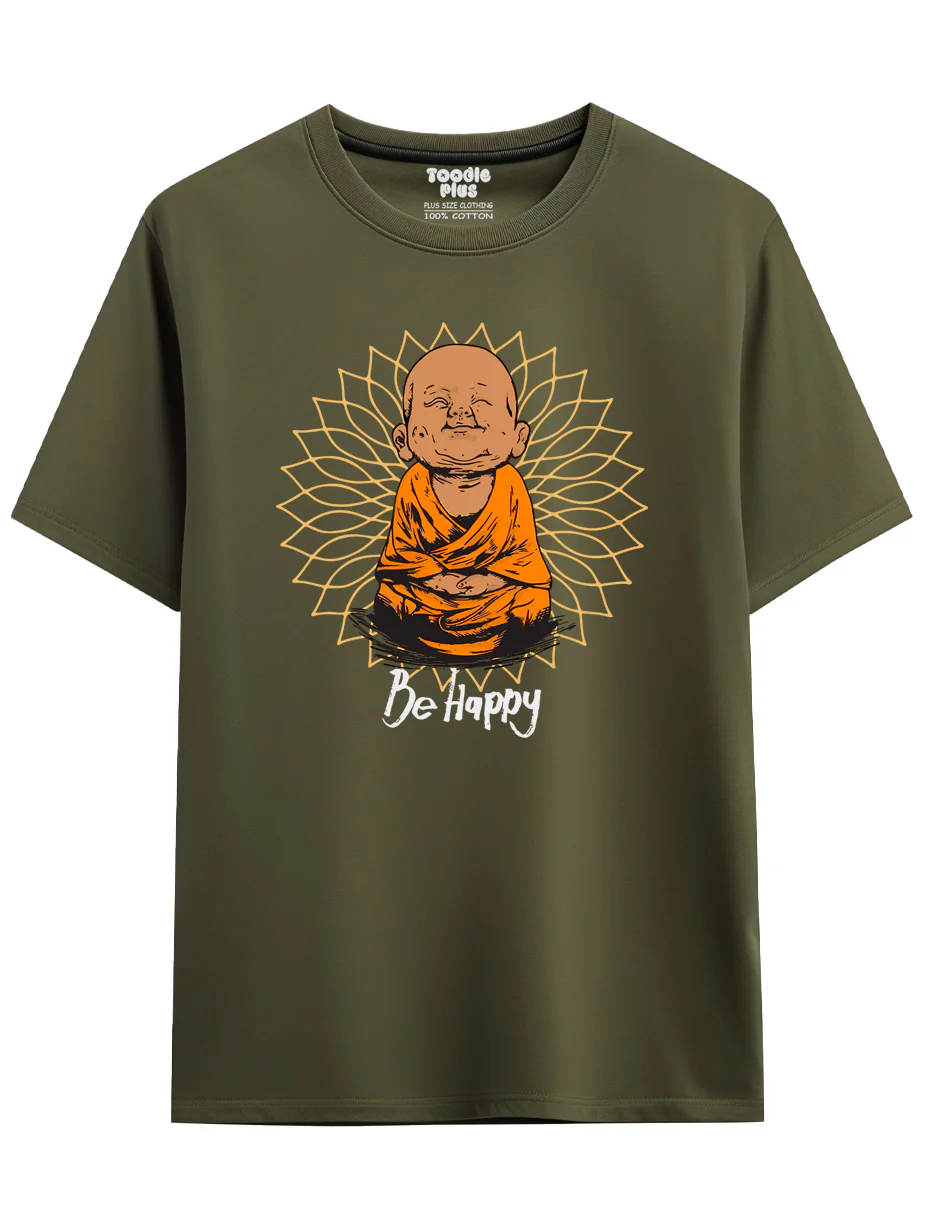 Be Happy Monk Men's T-Shirt - Image 3