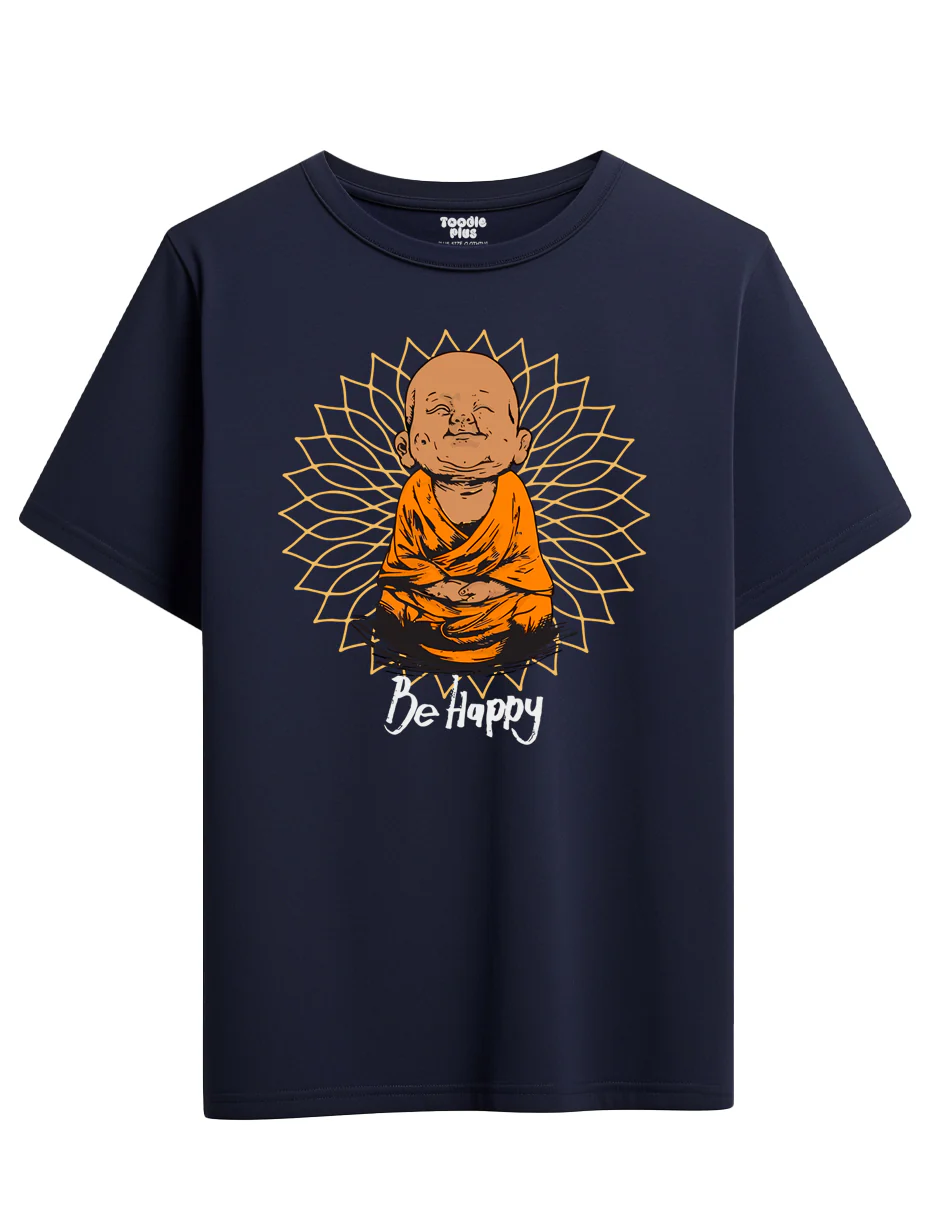 Be Happy Monk Men's T-Shirt - Image 4