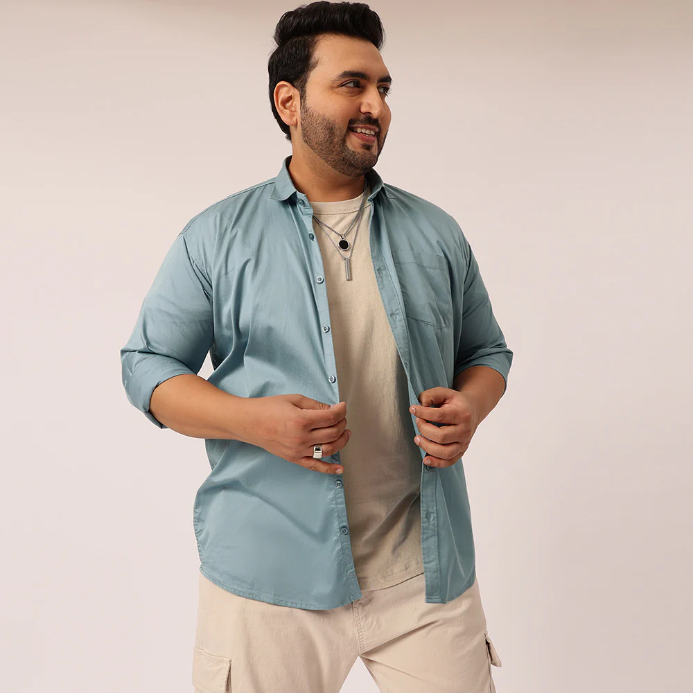Bermuda Grey Satin Cotton Shirt