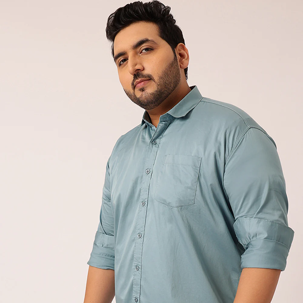 Bermuda Grey Satin Cotton Shirt - Image 2