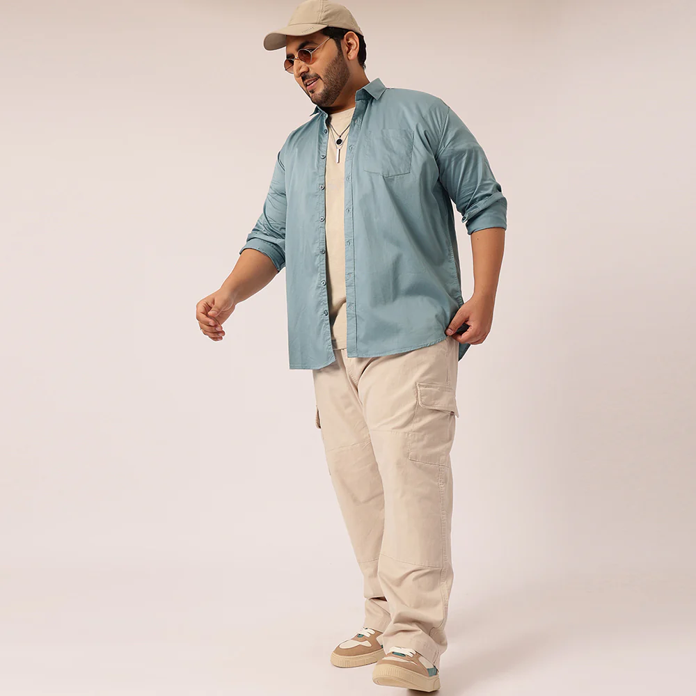 Bermuda Grey Satin Cotton Shirt - Image 4
