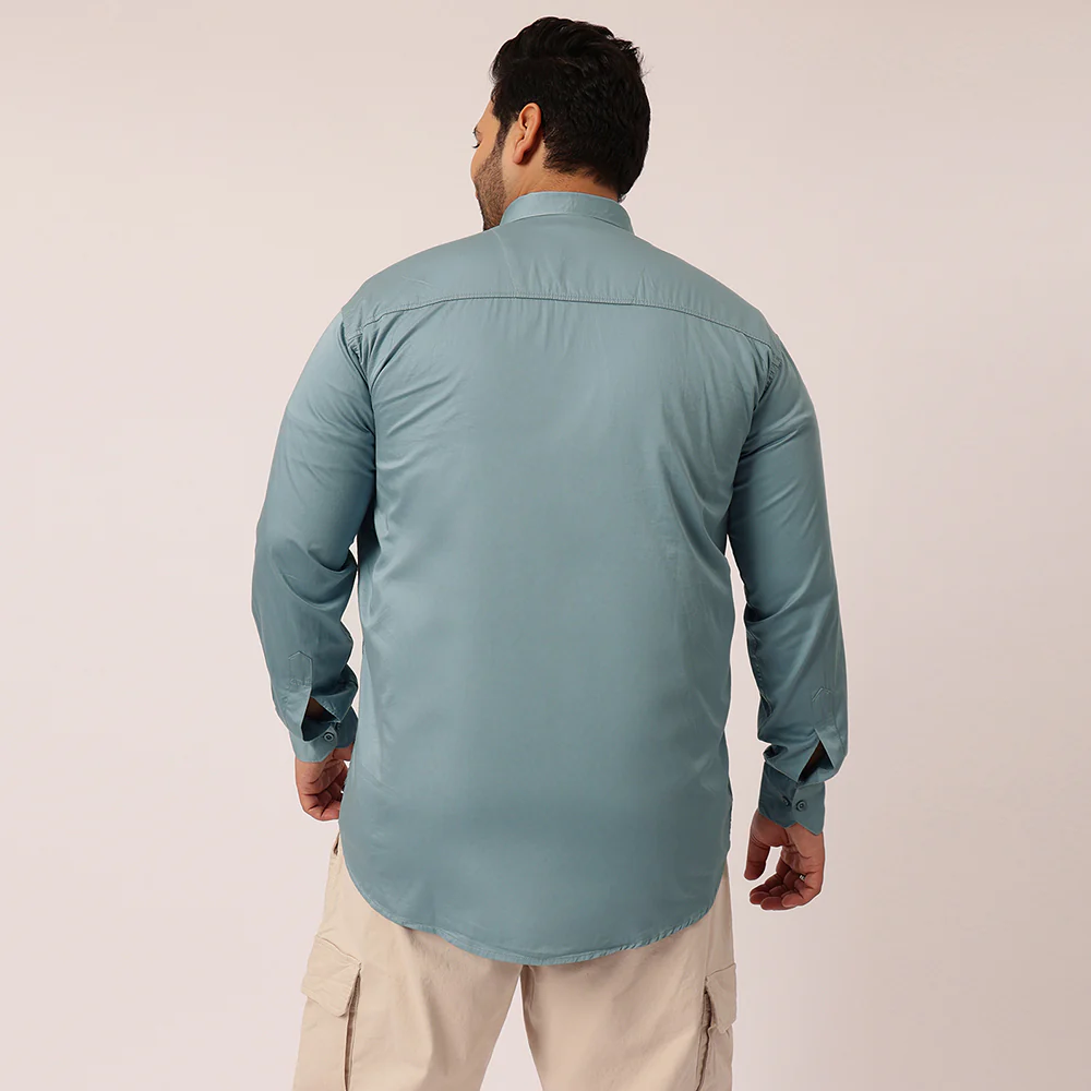 Bermuda Grey Satin Cotton Shirt - Image 5
