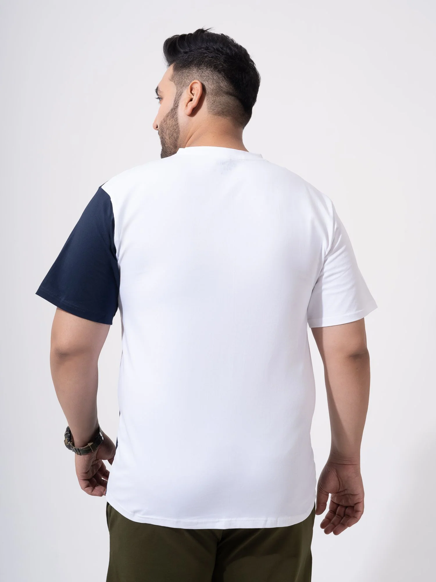 White Navy Airforce Colourblock Plus Size T-shirt - Image 6