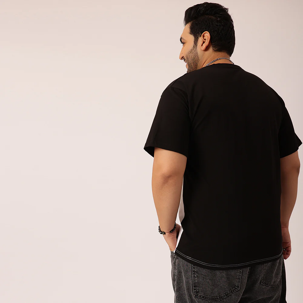 Black Grey White Color Block T-shirt - Image 4