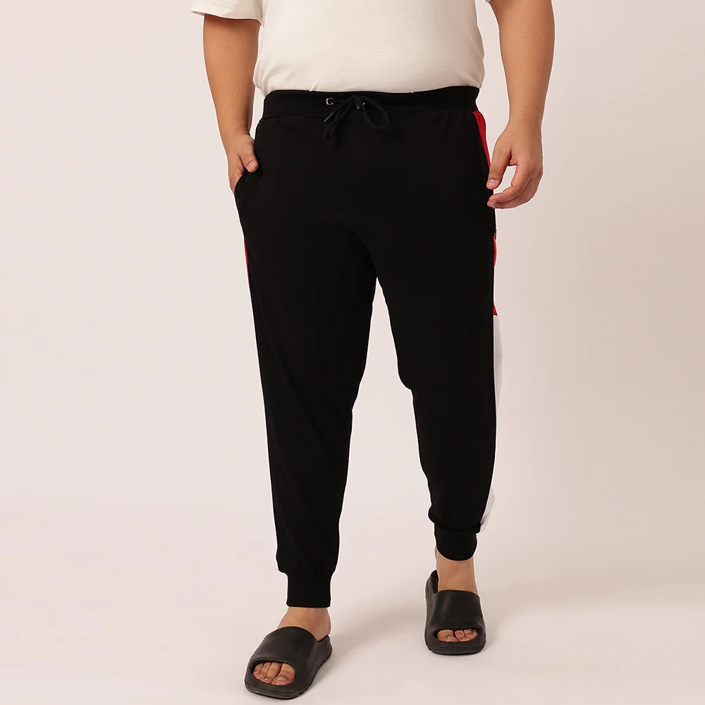 Airforce Red Colour Block Joggers - Image 7