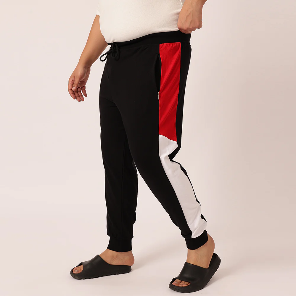 Airforce Red Colour Block Joggers - Image 8