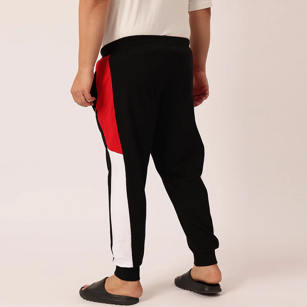 Airforce Red Colour Block Joggers - Image 10