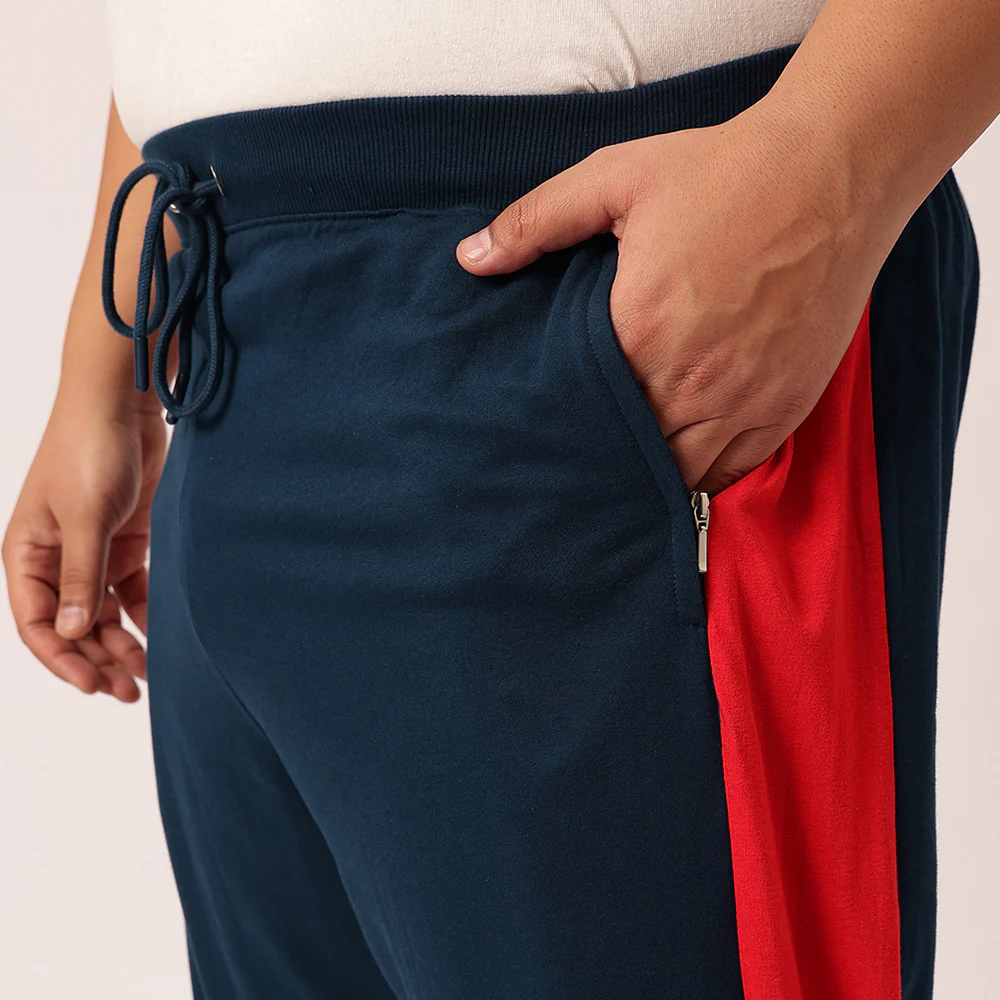 Airforce Red Colour Block Joggers - Image 4