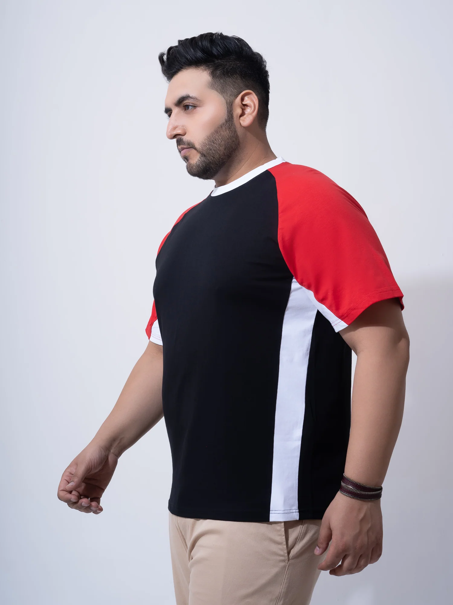 Black Red White Raglan Plus Size T-shirt - Image 6