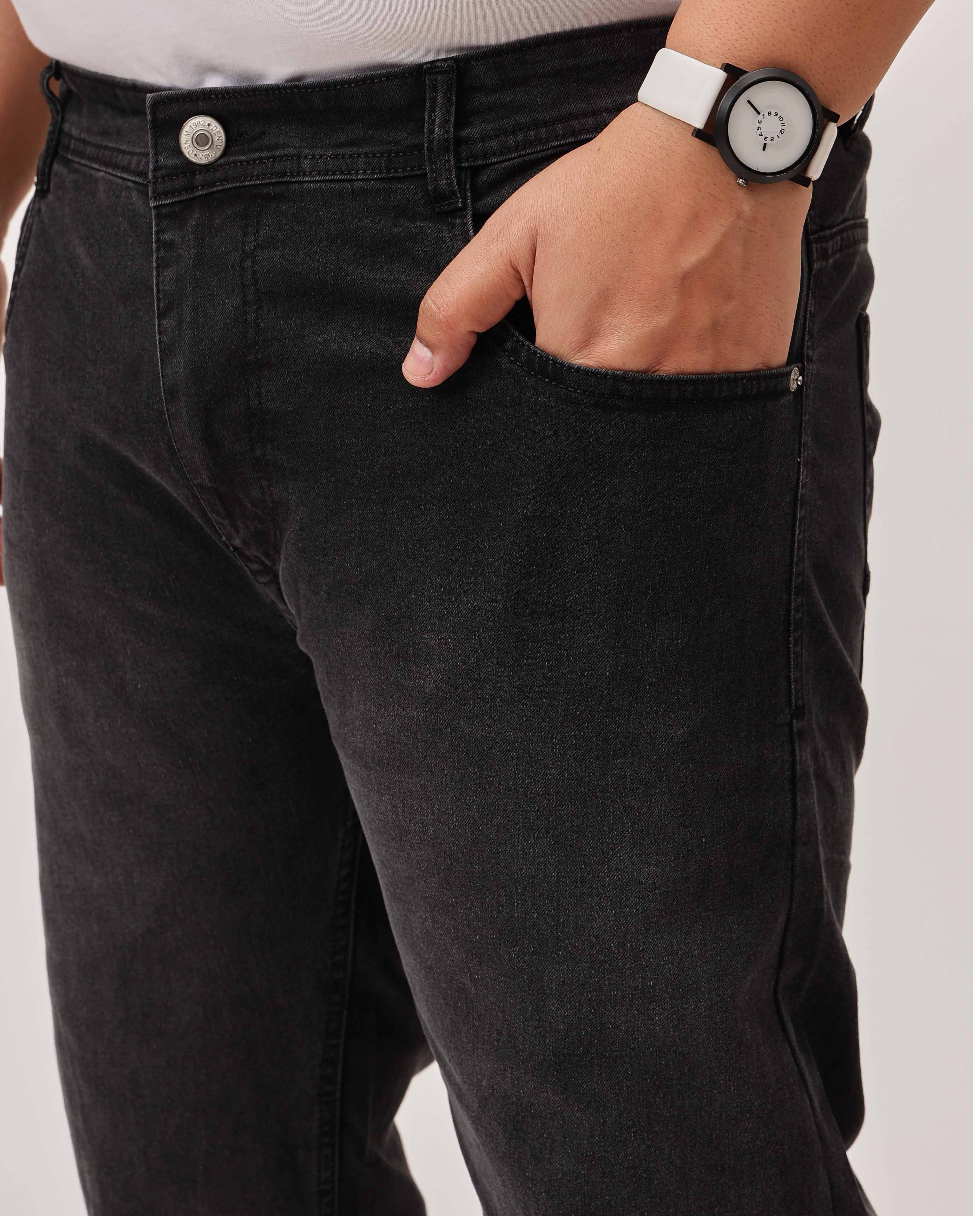 Black Strectable Cotton Plus Size Jeans - Image 5