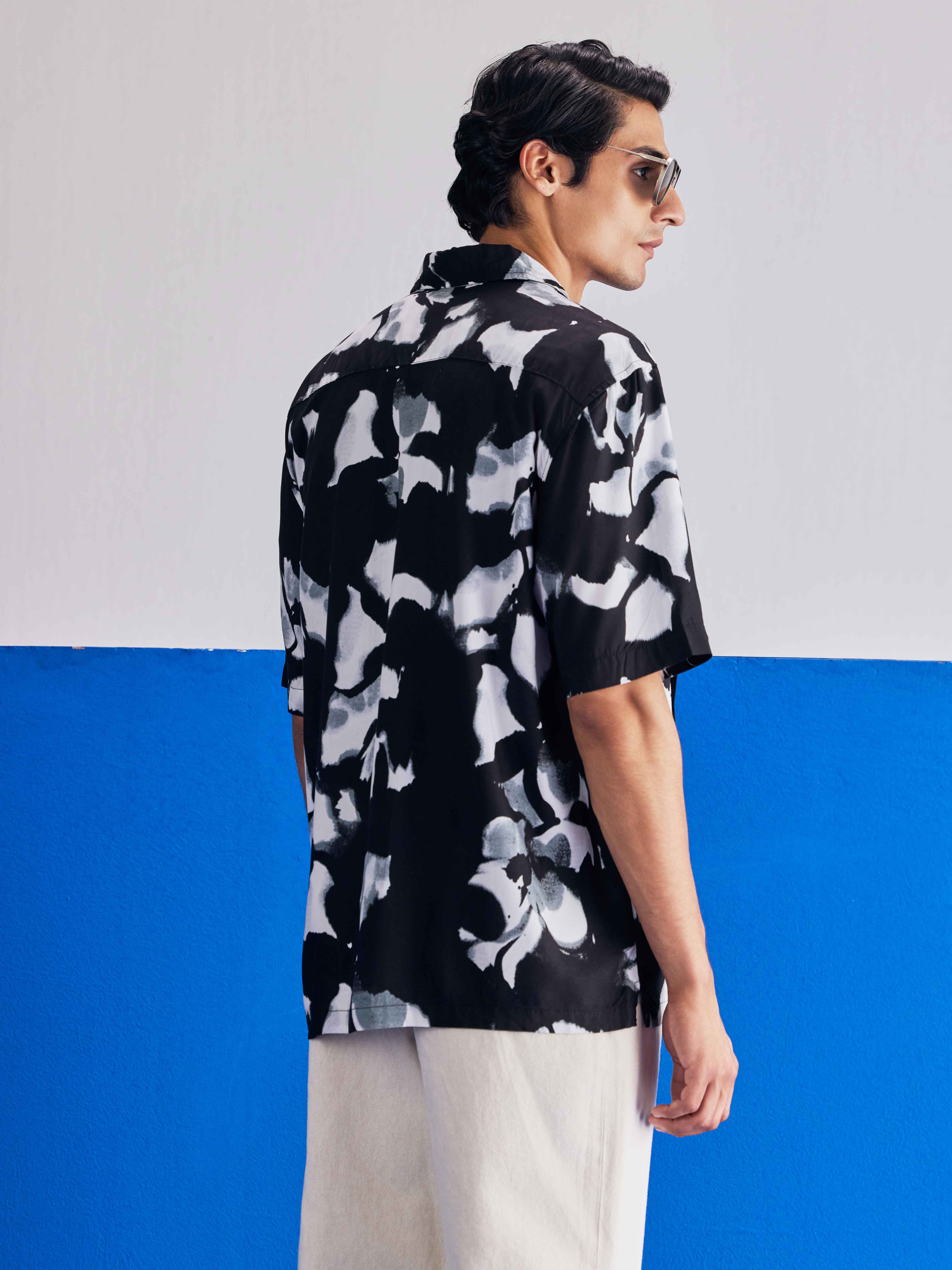 Black summer Printed Half Sleeve Plus Size Shirt - Image 6