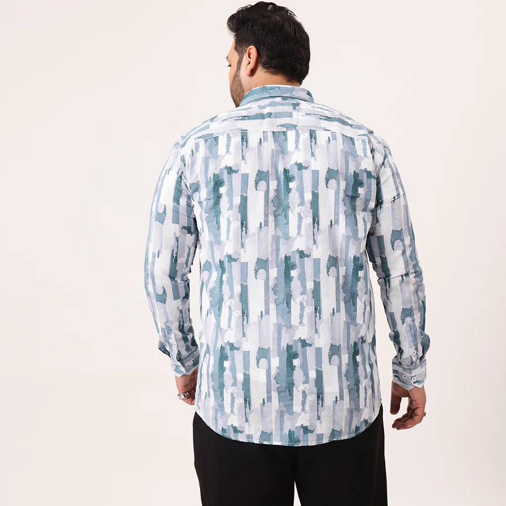 Blue Block Color Cotton Lee Shirt - Image 5