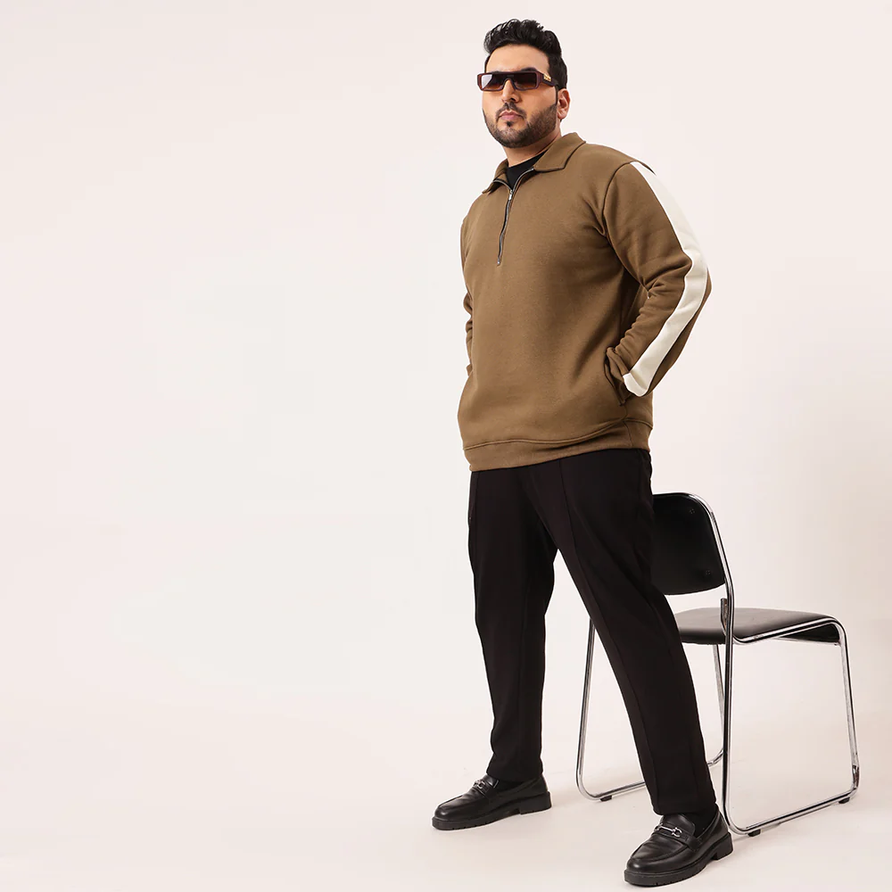 Brown Offwhite Zip Sweatshirt - Image 2