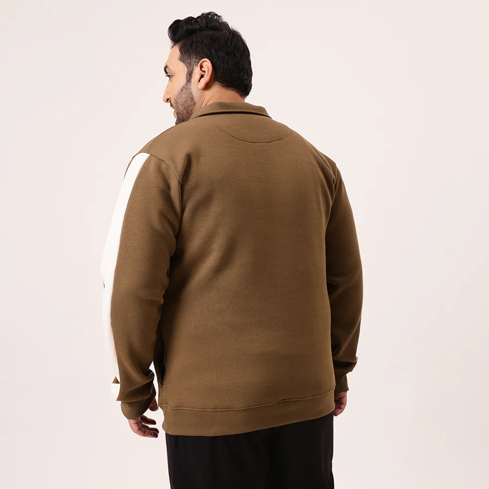 Brown Offwhite Zip Sweatshirt - Image 6