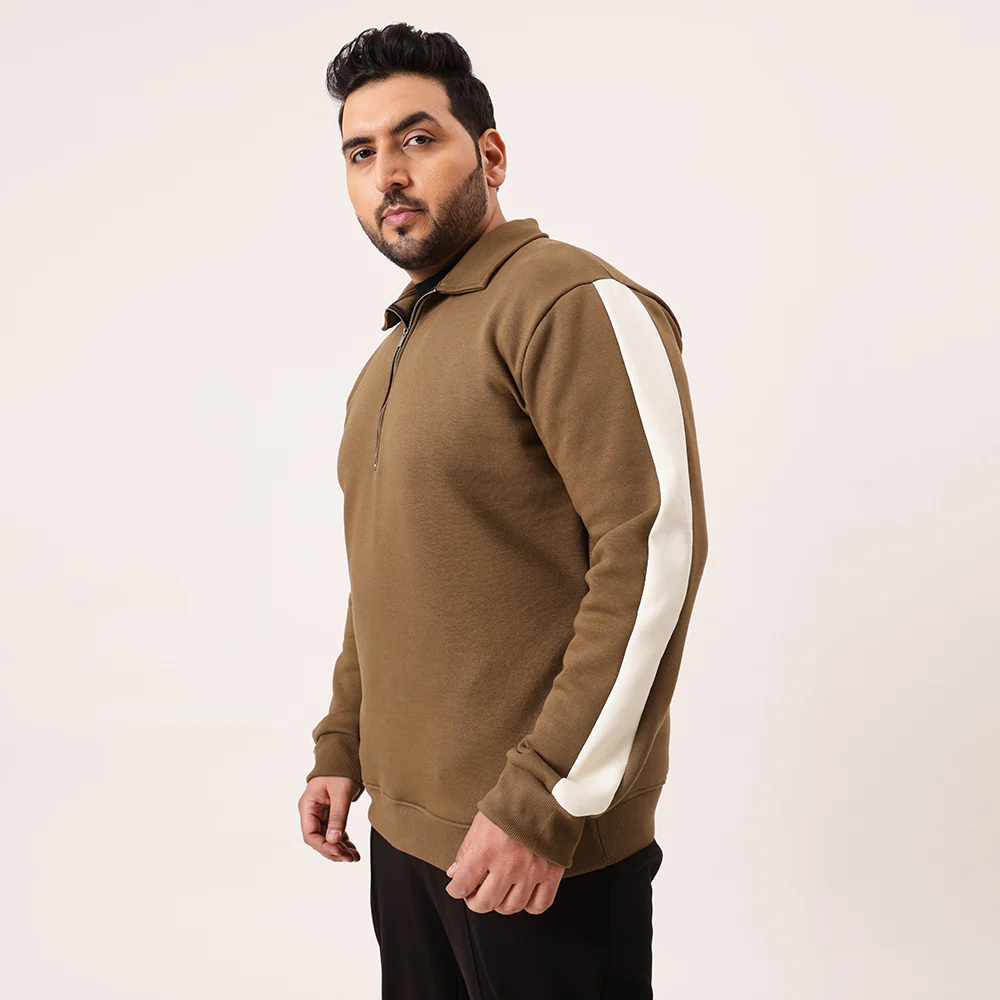Brown Offwhite Zip Sweatshirt - Image 7