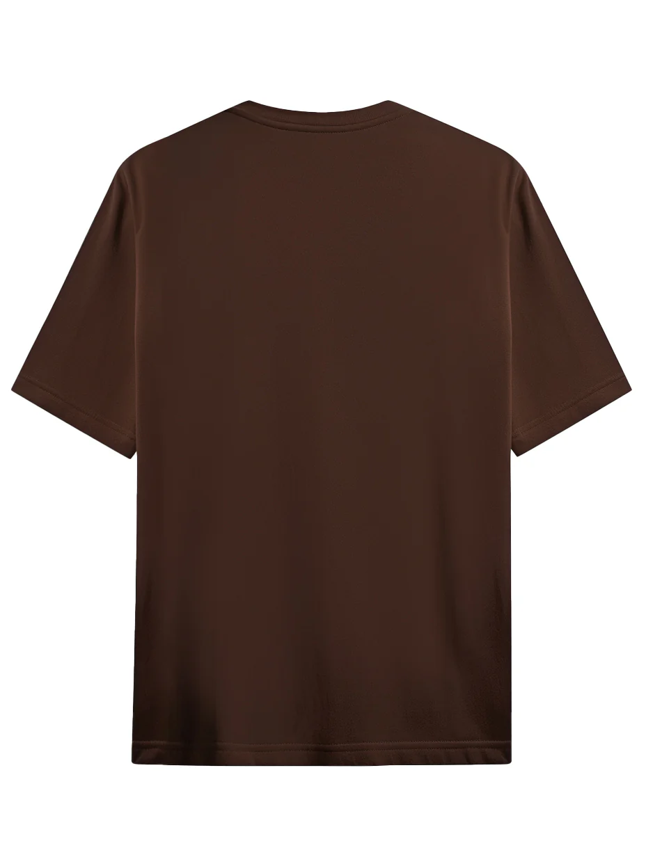 Chocolate Brown | Solid Crew Neck Men's T-Shirt - Image 2