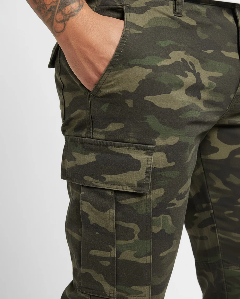 Camo Cotton Plus Size Cargos - Image 8