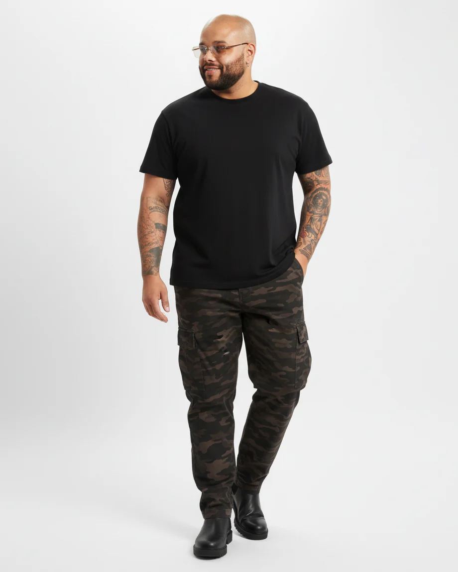 Camo Cotton Plus Size Cargos - Image 9