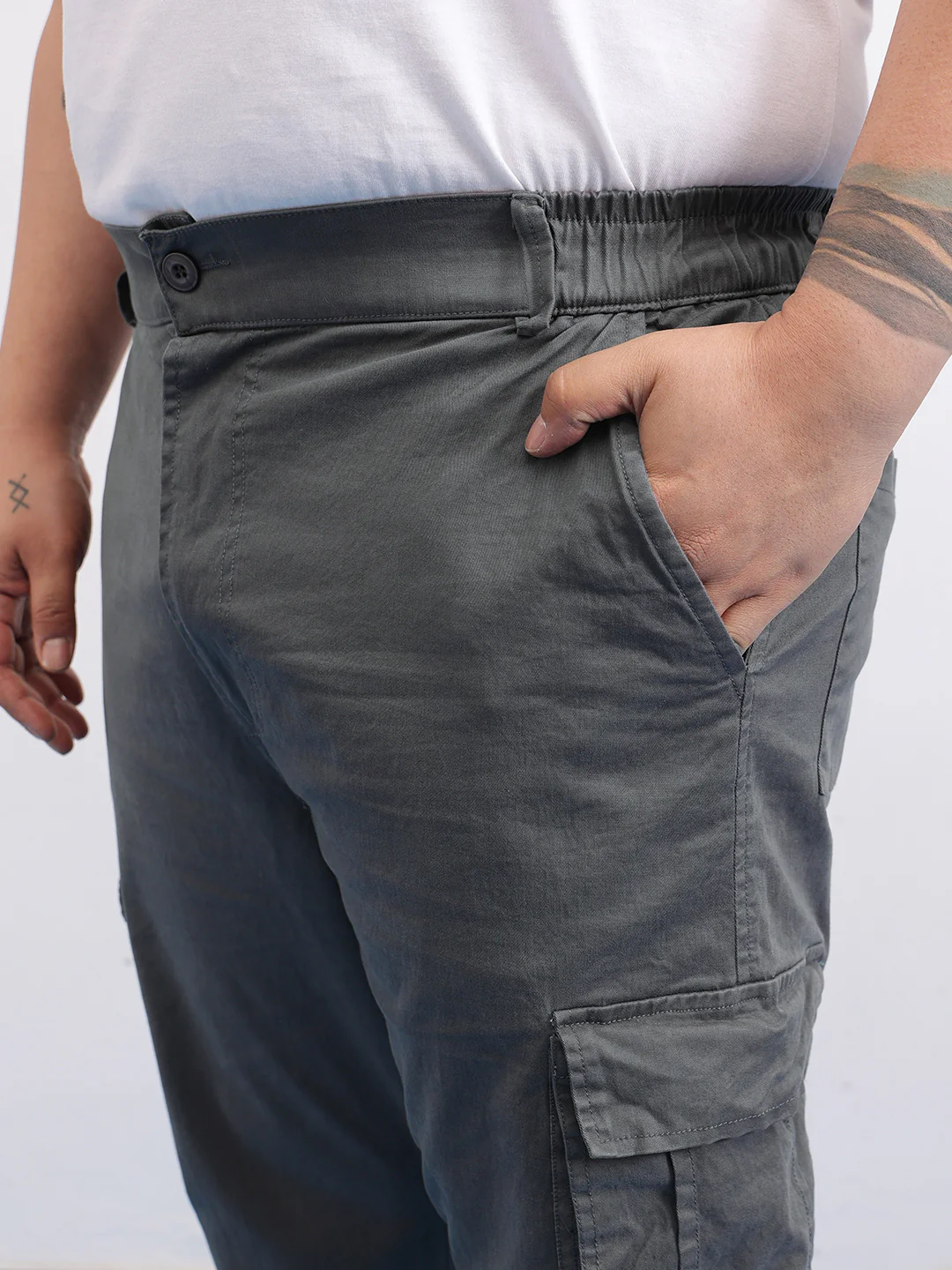 Classic 6 Pocket Stretchable Plus Size Cargo - Image 5