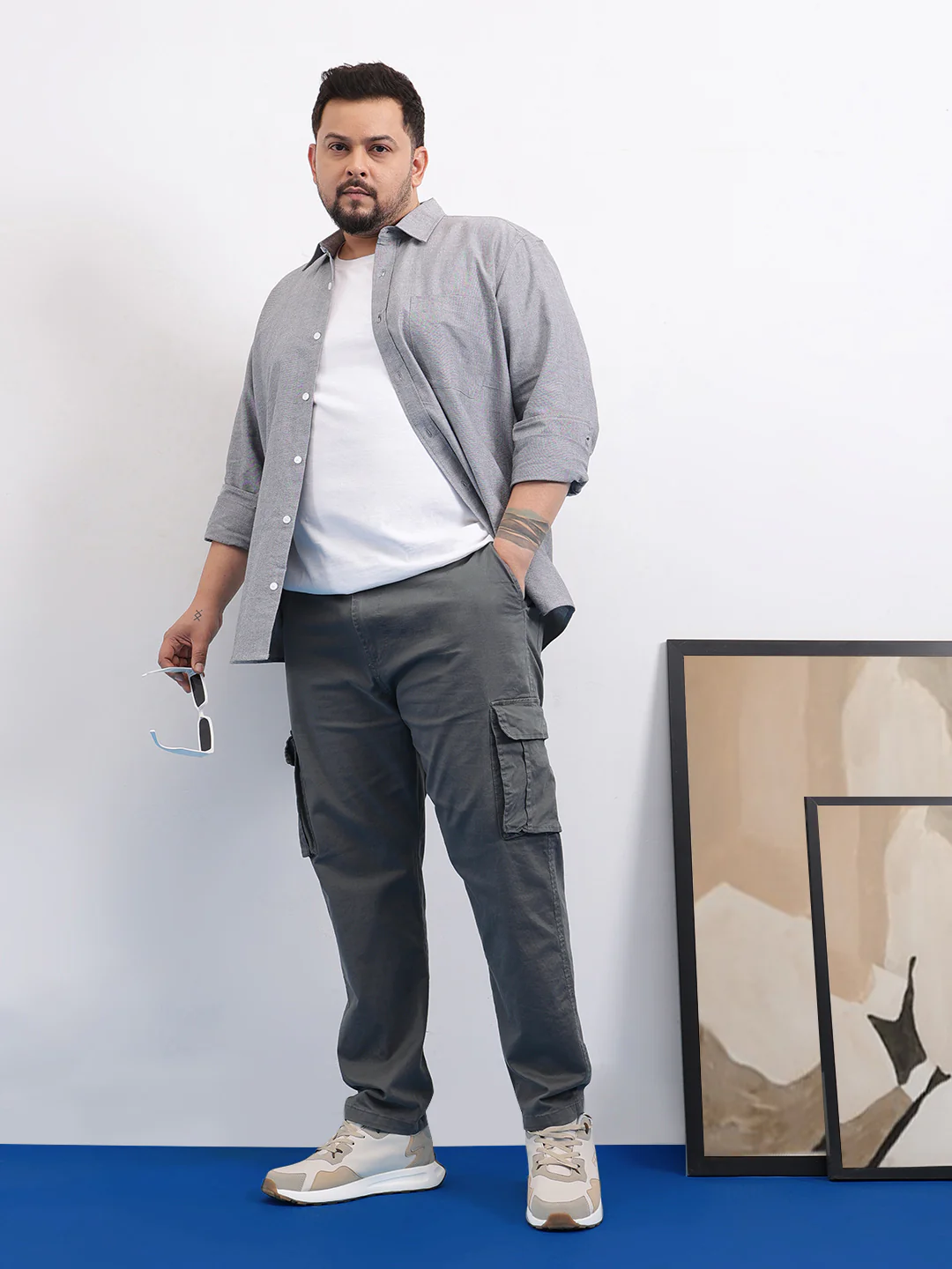 Classic 6 Pocket Stretchable Plus Size Cargo - Image 4