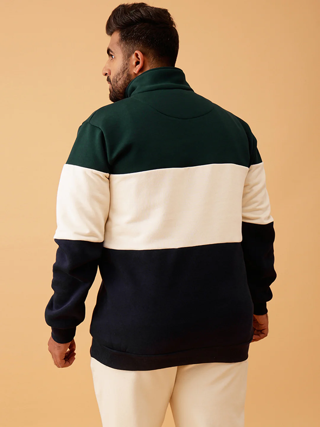 Colour Block Classic Quarter Zipper Sweatshirt - Image 8