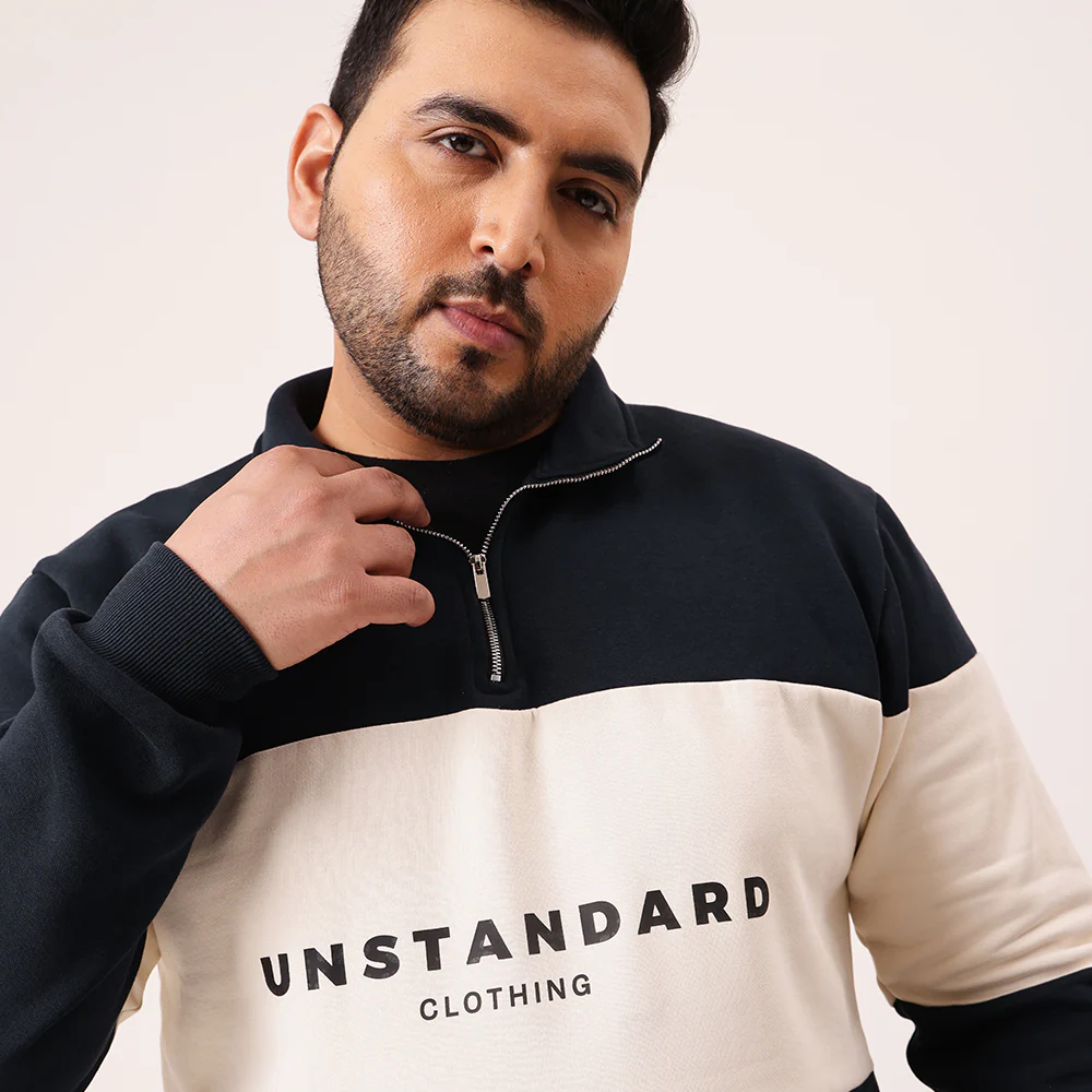Colour Block Classic Quarter Zipper Sweatshirt - Image 13