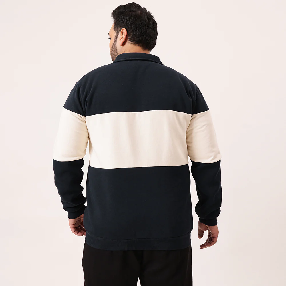 Colour Block Classic Quarter Zipper Sweatshirt - Image 14