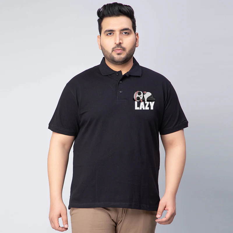 Lazy Panda Plus Size Polo T-shirt - Image 3