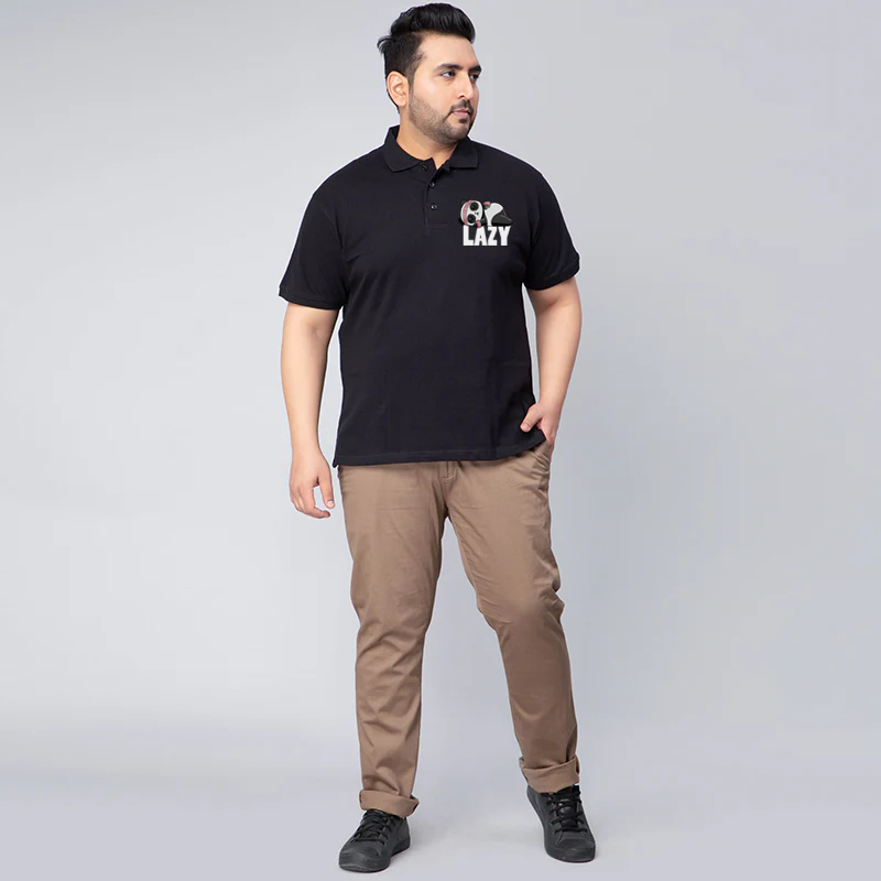 Lazy Panda Plus Size Polo T-shirt - Image 5