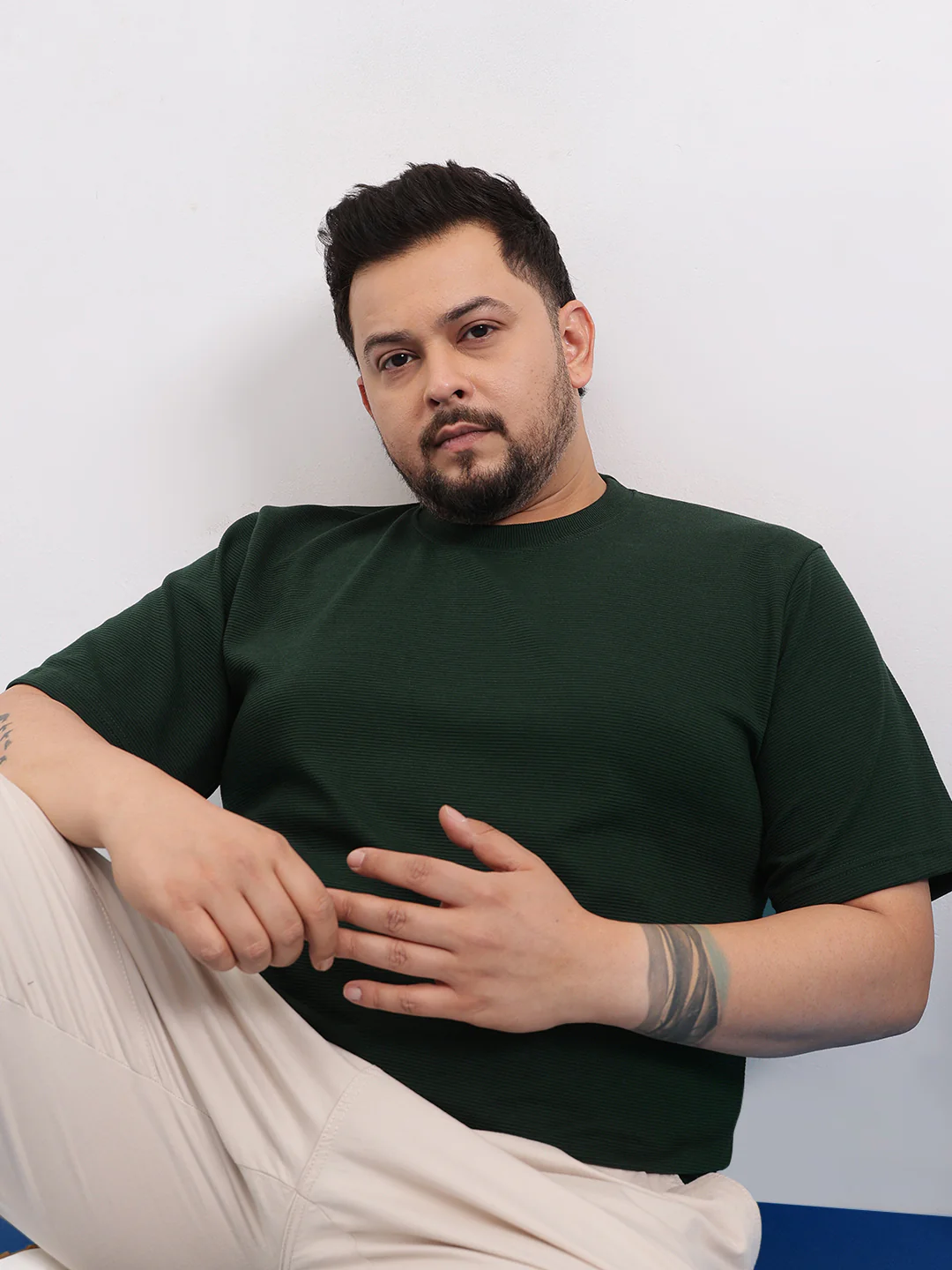 Cord Knit Textured Plus Size T-shirt - Image 2
