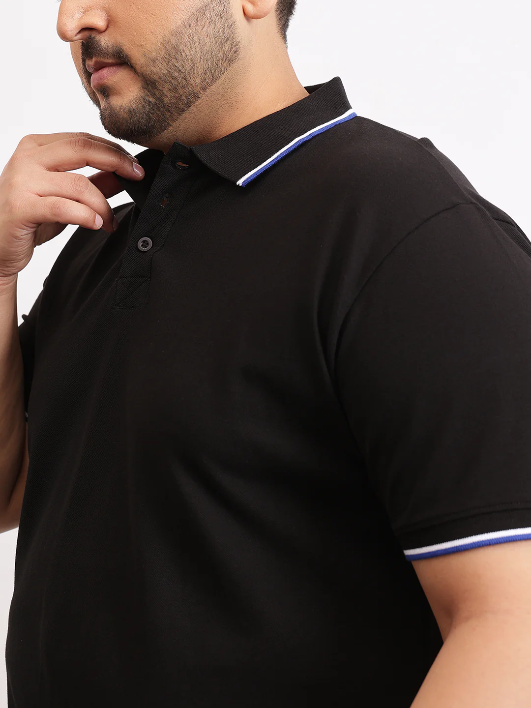 Cotton Tipping Plus size polo T-shirt - Image 10