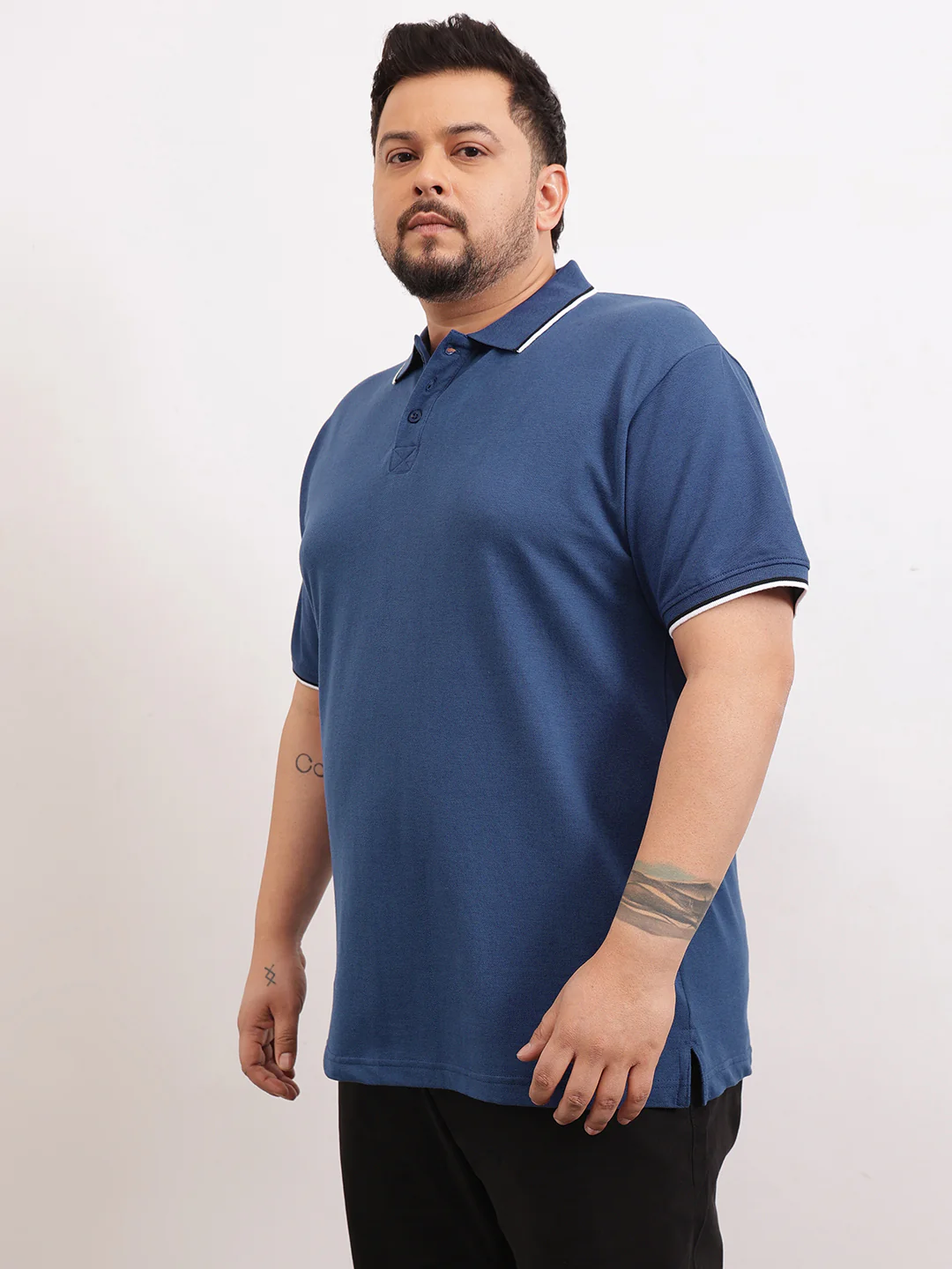 Cotton Tipping Plus size polo T-shirt - Image 15