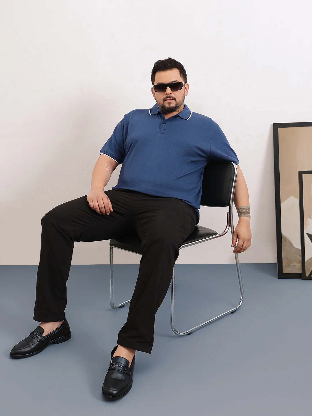 Cotton Tipping Plus size polo T-shirt - Image 17