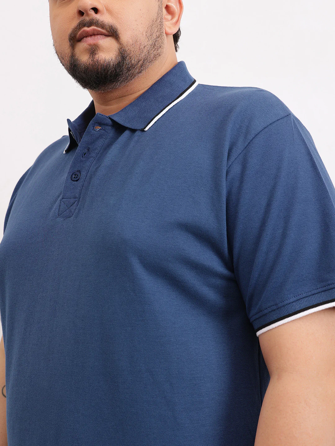 Cotton Tipping Plus size polo T-shirt - Image 16
