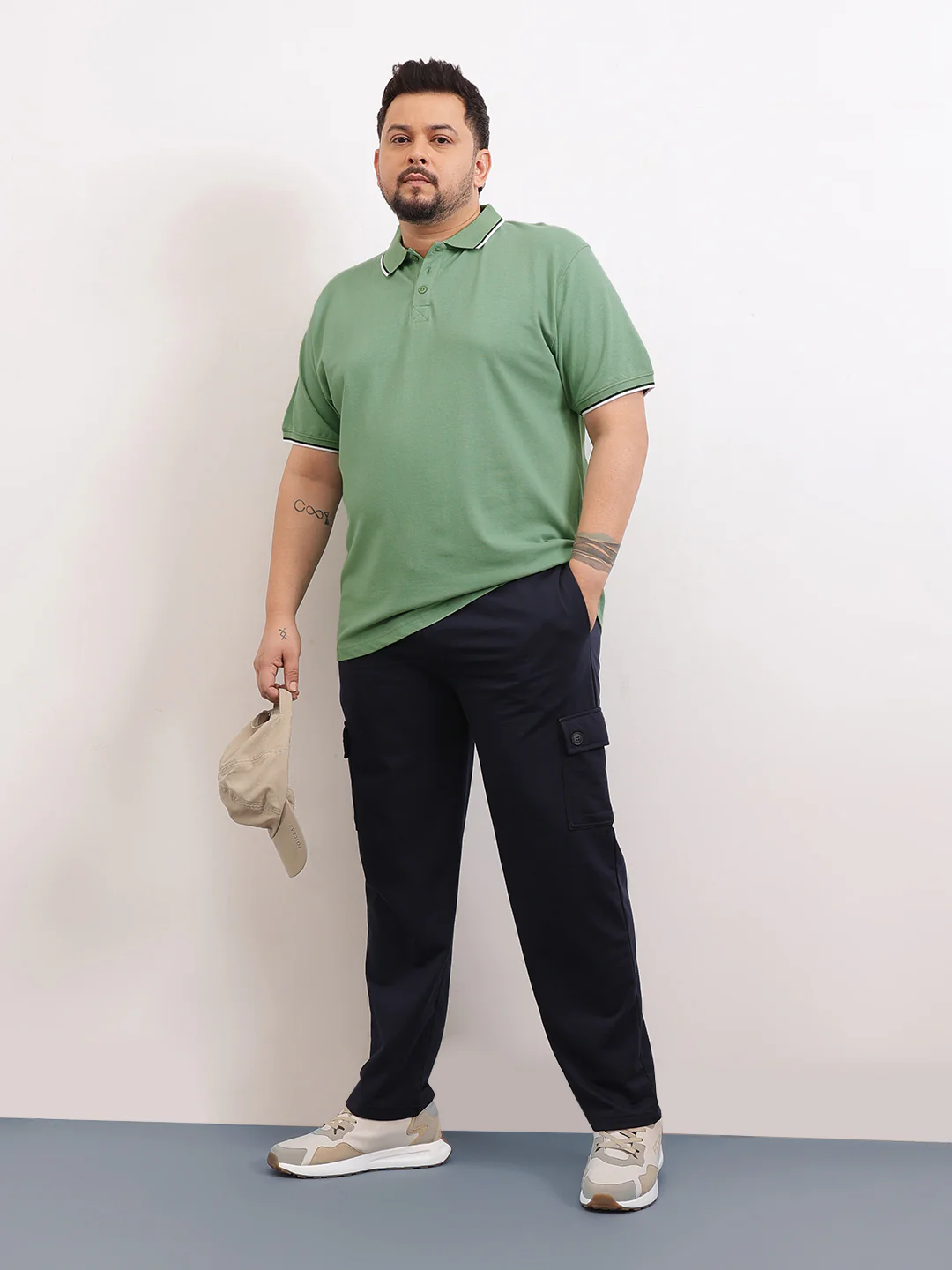 Cotton Tipping Plus size polo T-shirt - Image 20