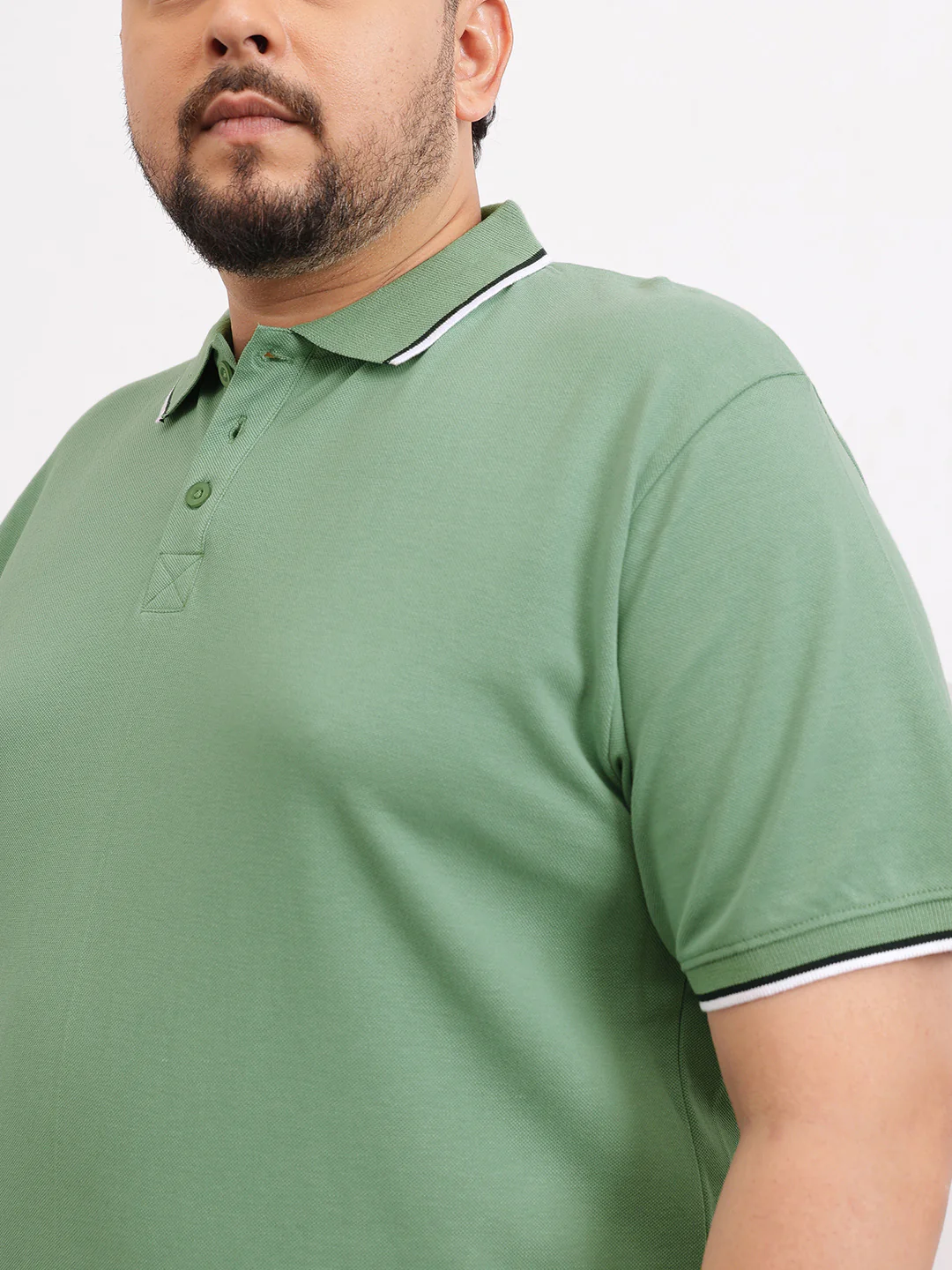 Cotton Tipping Plus size polo T-shirt - Image 21