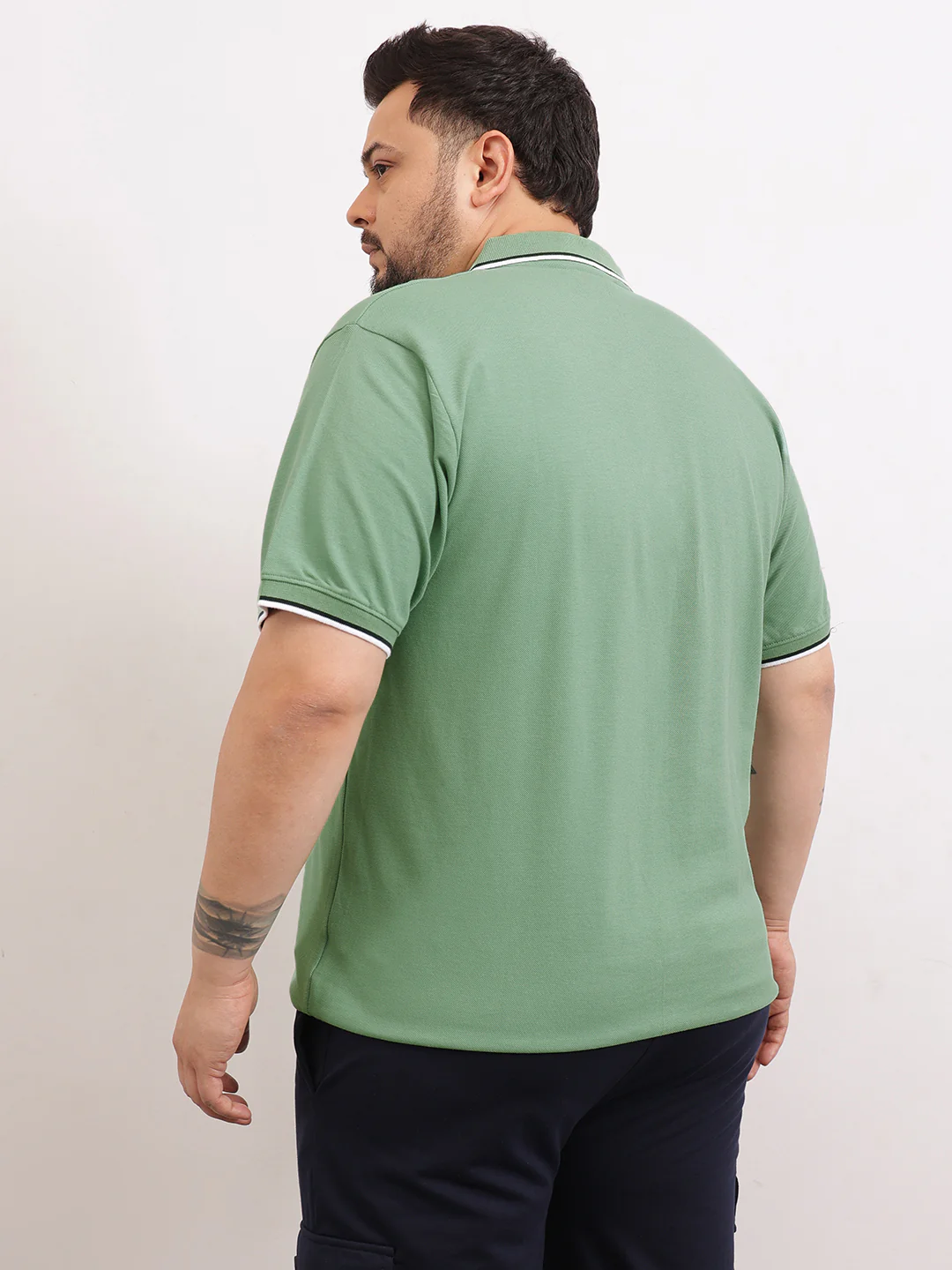 Cotton Tipping Plus size polo T-shirt - Image 24