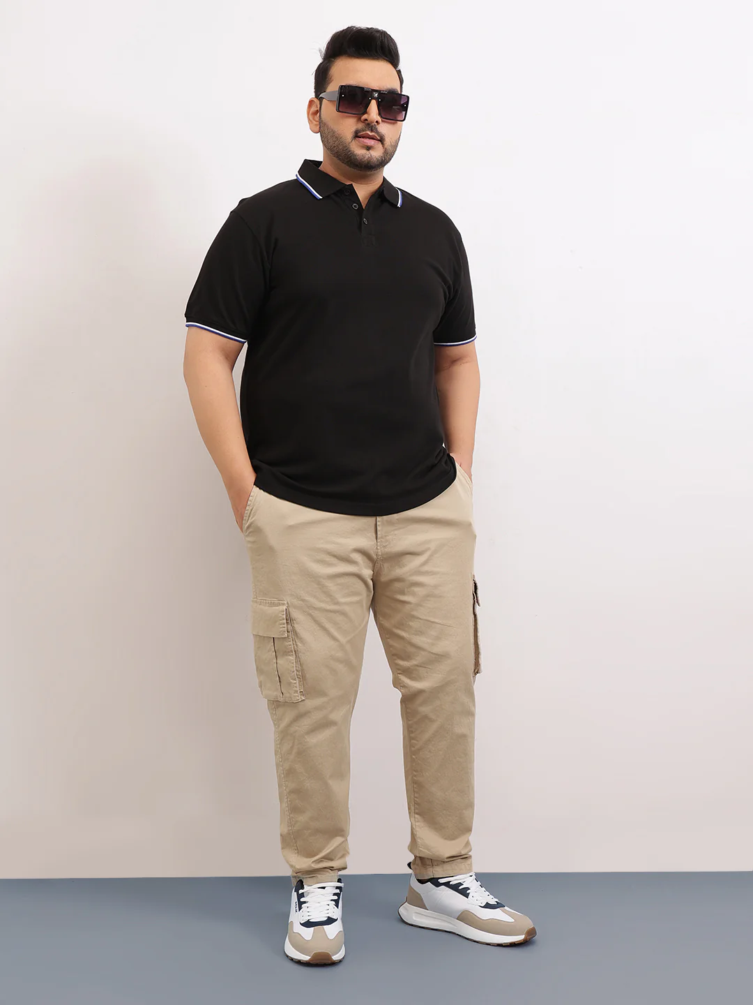 Cotton Tipping Plus size polo T-shirt - Image 9