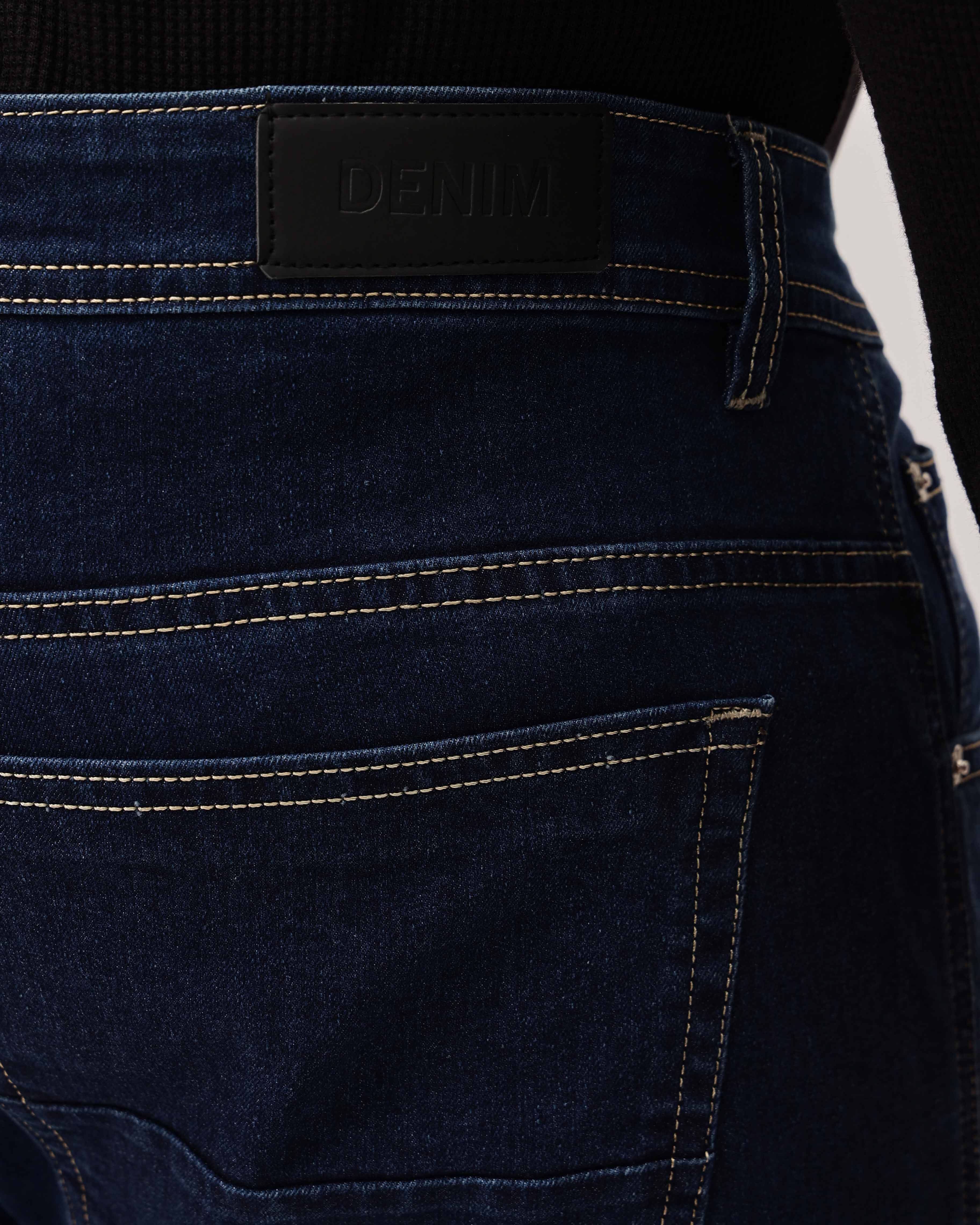 Dark Blue Strectable Cotton Plus Size Jeans - Image 7