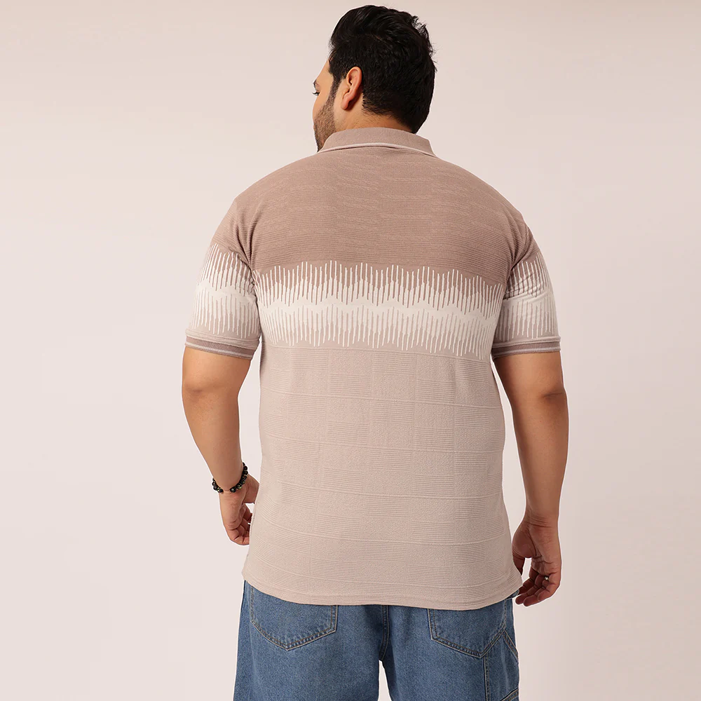 Doeskin Jacquard Knitted Polo T-shirt - Image 5