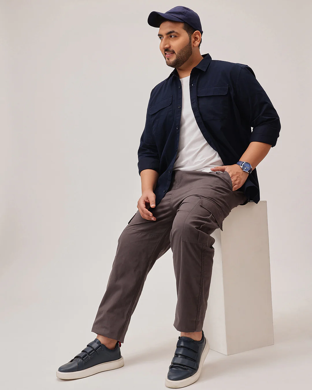 Double  pocket Plus Size Overshirt - Image 11