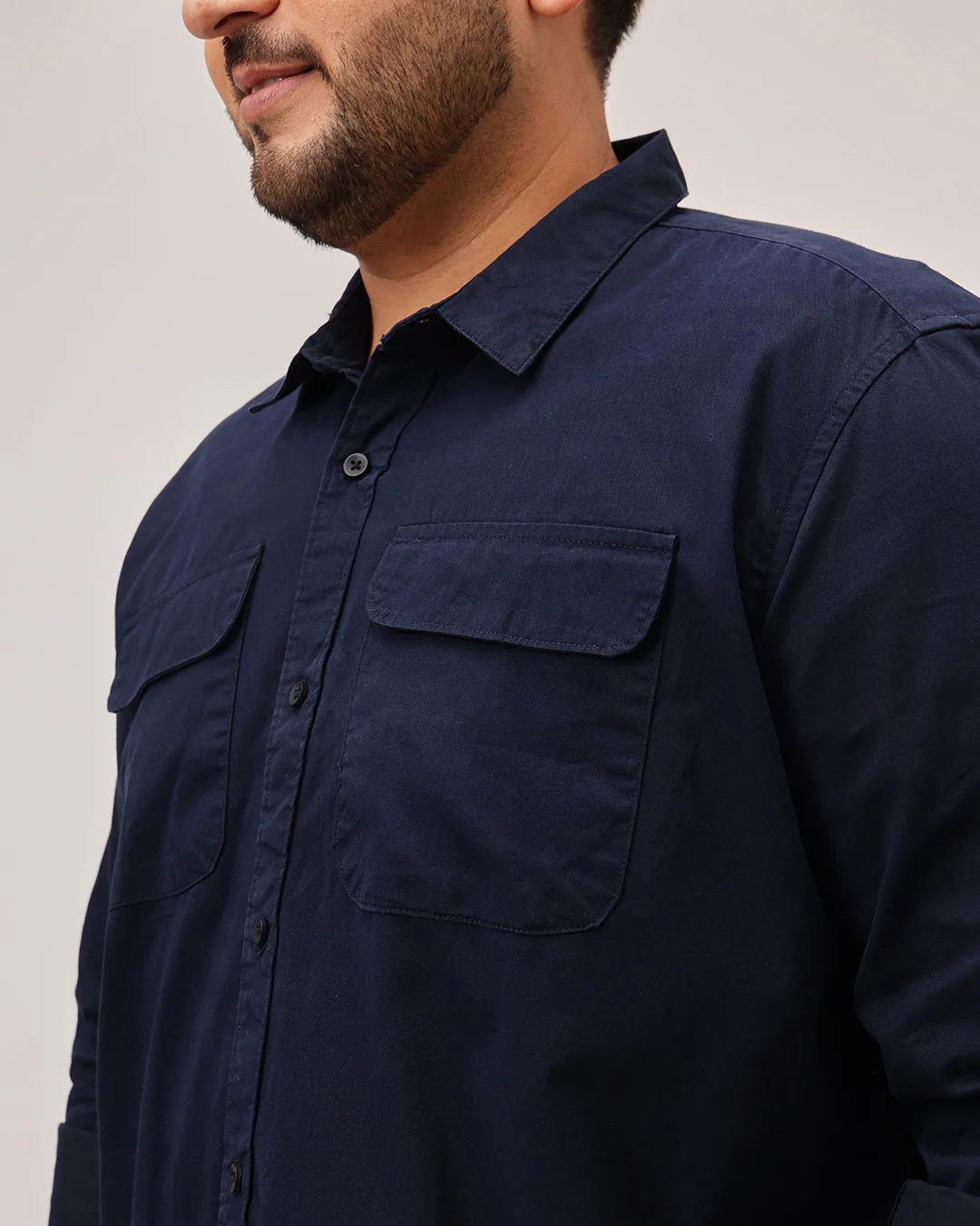 Double  pocket Plus Size Overshirt - Image 12