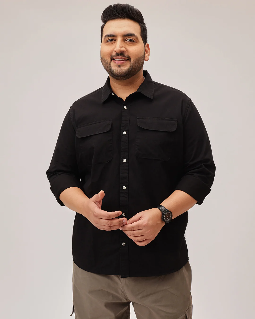 Double  pocket Plus Size Overshirt - Image 15