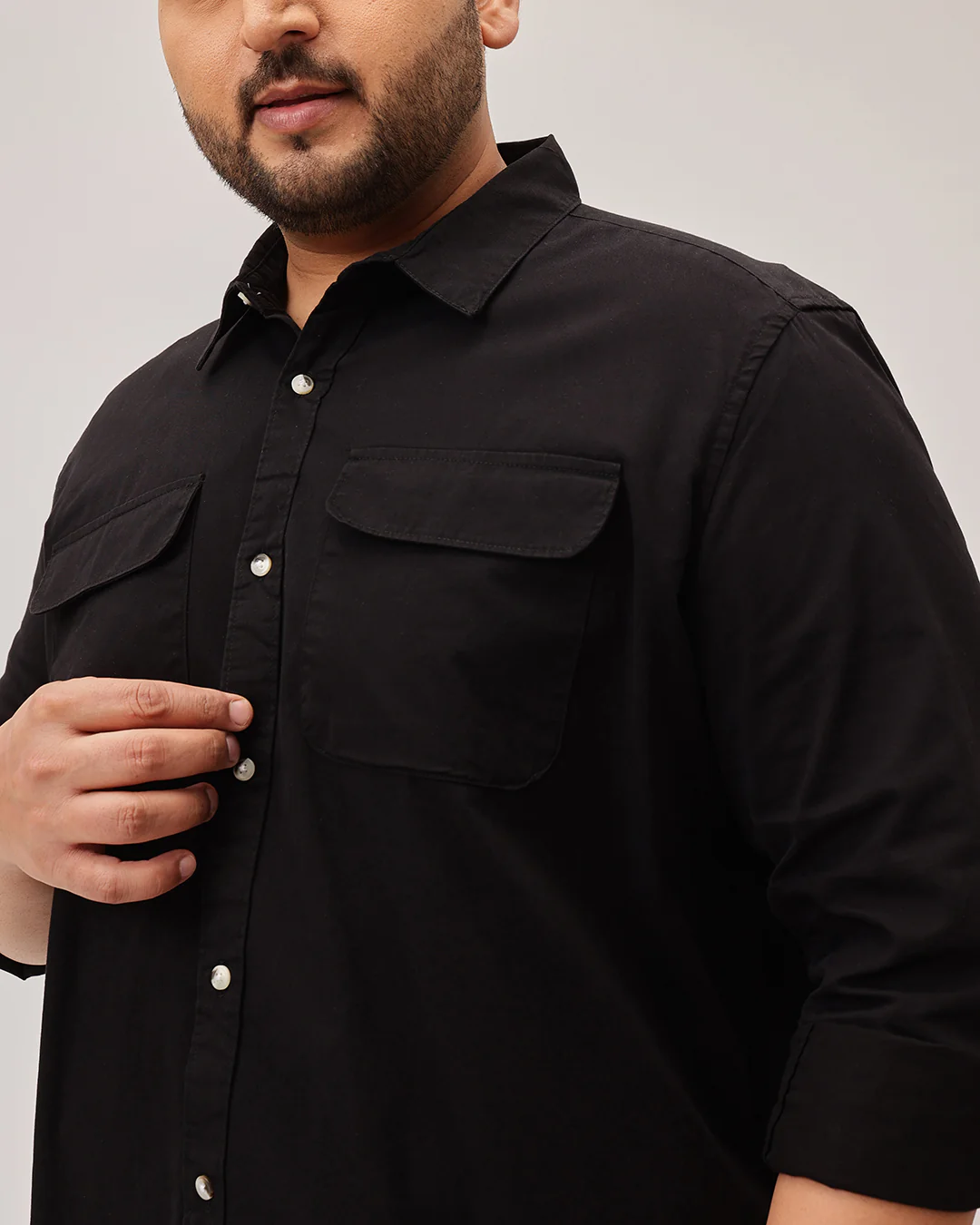 Double  pocket Plus Size Overshirt - Image 17