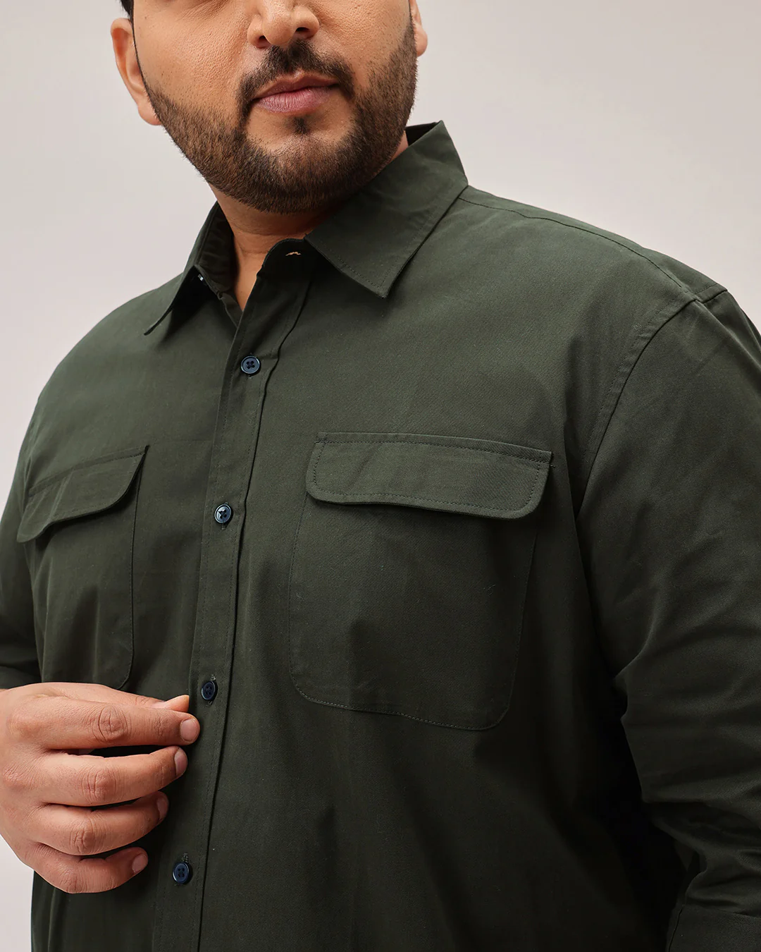 Double  pocket Plus Size Overshirt - Image 2